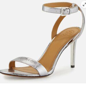 Tory Burch Elana Strappy Heel Silver Sandals  – Size 9M